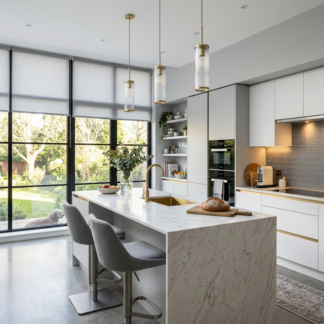 Cocina con enrollable screen